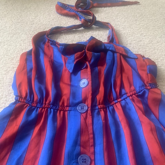 Red and Blue Stripe Halter Dress - Picture 15 of 16